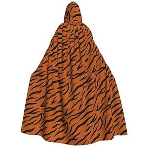 TOMPPY Oranje Tijger Luipaard Unisex Hooded Mantel Volwassen Halloween Mantel Hooded Cape Voor Halloween Kerstmis Cosplay Kostuum