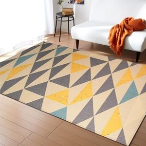 Etnisch stijl retro patroon groot tapijt vierkante vloermat duurzaam antislip tapijt plat tegeltapijt E,60 * 90cm