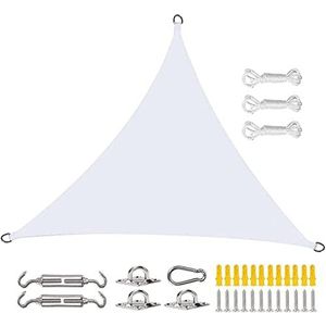 Driehoek Luifel Zonnescherm Luifel Met Sterke Bevestigingsset Zonnezeil Luifel For Tuinvijver Waterdicht Uv-blok Buitenspeelplaatsen Zonnescherm Wit (Color : Blanc, Size : 3x3x3m)