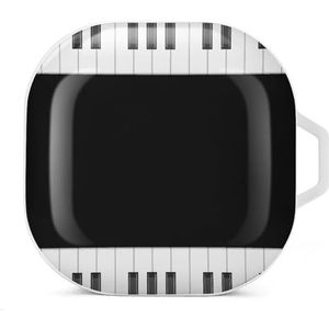 Piano Keys Oordopjes Hoesje Compatibel met Samsung Hard Shell Beschermhoes Wit-Stijl