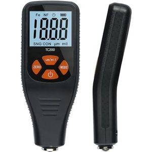 Laagdiktemeter met achtergrondverlichting LCD-filmmeting Composiet autolakdiktemeter Met automatische kalibratie(Black)