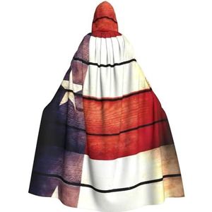 Bxzpzplj Amerikaanse vlag patroon dames heren volledige lengte carnaval cape met capuchon cosplay kostuums mantel, 185 cm