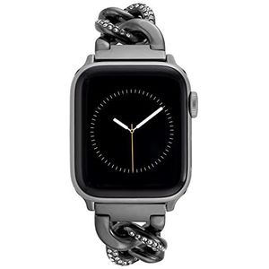 Anne Klein Mode ketting armband voor Apple Watch, veilig, verstelbaar, Apple Watch vervangende band, past op de meeste polsen, Gunmetal, 38/40/41 mm, ketting, Geweer, 38/40/41mm, Ketting