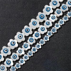 Hartvorm witte schelpkraal ronde blauwe kralen passen doe-het-zelf sieraden armband ketting oorbellen meubi bulk-NO.3 10mm-A string ongeveer 36cm