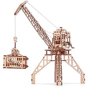 Wood Trick Crane Toy Set + Container, Houten Speelgoed Crane Speelset Mechanisch Model - Bouwspeelgoed - 3D Houten Puzzel, Montage Model, Eco Houten Speelgoed, Beste DIY Speelgoed - STEM-speelgoed