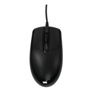 WE Optische bekabelde muis, 1200 dpi, voor beide handen, USB-aansluiting, kabellengte 1,8 m, groot formaat 117 x 62 x 38 mm, zwart