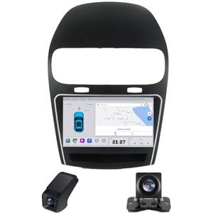 Carplay autoradio 2 Din geldt voor Dodge Journey JC 2011-2020 met Android Auto Bluetooth 9 inch touchscreen autoradio met FM-radio GPS stuurwielbediening+achteruitrijcamera(C20)