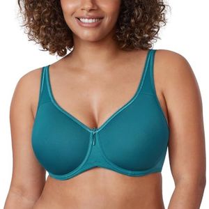 DELIMIRA Dames T-shirt Volledige Dekking Plus Size Naadloze Gewatteerde Beugelbeha Borealis groen 85E