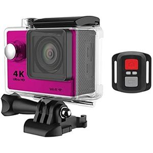 Actiecamera, Origineel 2 0mp Wifi Action Camera, Outdoor 1080P 60FPS 2.0 ""Ultra HD 4K, Mini-helmcamera, waterdichte sportcamera(Pink)