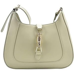 Leren handtassen en schoudertassen, kleine damestassen, damestas met verstelbare brede riem en kettingtas voor dagelijks gebruik tijdens het winkelen (Color : Green, Size : S)