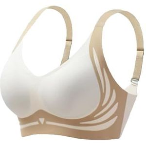 Krachtige Push-Up Naadloze BH Met Verstelbare Brede Bandjes(White,XX-Large)