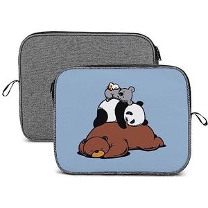 Bear Panda Koala Laptop Sleeve Case Beschermende Notebook Draagtas Reizen Aktetas 14 inch