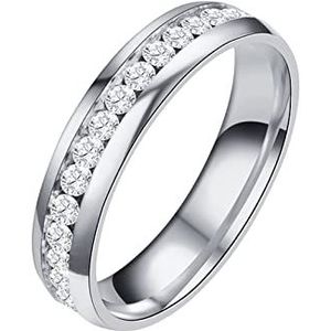 6 MM Titanium Staal Diamant Gezandstraald Ringen Trouwring Voor Vrouwen Ringen Voor Meisjes Frosted Ringen Geometrie Ringen Maat 6 Tot 13 Ringen Non, Zilver, 9