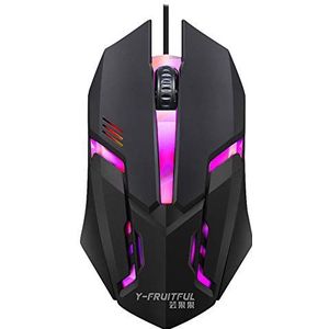 Voor S1 Gaming Mouse Compatibel voor Tablet Laptop USB Bedrade Muis Compatibel voor LED Backlight PC Computer Muis Ergonomie Gaming Muis Flank Kabel Optische Muizen (zwart)