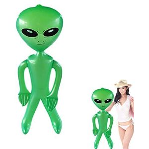 Vivid Opblaasbaar buitenaardse speelgoed, opblaasbare buitenaardse feestdecoraties, 89 cm grote groene alien-Halloween-decoraties - buitenaardse ballonnen, foto-rekwisiet, aliens voor Halloween,