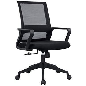 Bureaustoel Draaibare Executive Computerstoel Met Ademend Mesh Ergonomische Lendensteun Voor Studie Kantoor Vergaderruimte (Color : Black)