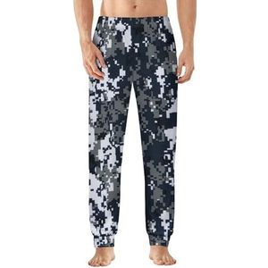 Navy Digitale Camouflage Heren Pyjama Broek Zachte Lounge Bottoms Lichtgewicht Slaap Broek