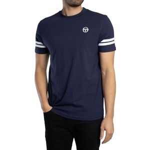 Sergio Tacchini Heren Grello T-Shirt Met Ronde Hals, Maritime Blue/White, XXL