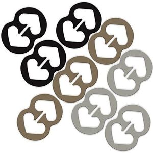 RAZOR Clips BH met bandjes, clips, 9 stuks, Zwart, wit en beige, M