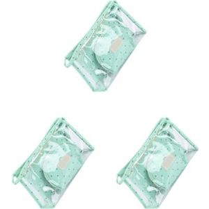 Pack van 3 Cosmetica Tas Draagbare Reizen PVC Organisatie Badkamer Make-up Pouch Huishoudelijke Case Organizer Container Blauw, 3 Set (Groen), as description, als beschrijving