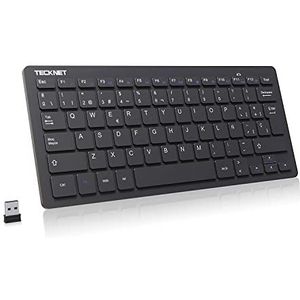 TECKNET Draadloos mini-toetsenbord, 2,4 G, ultradun, draadloos, USB, laptop, voor pc, Android, smart-tv, laptops (Spaans, met ñ)