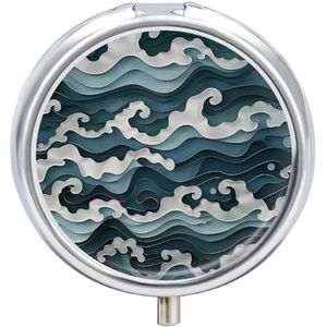 Papier Cut Style Patroon Pillendoos Ronde Draagbare Pil Organizer Waterdichte Dagelijkse Vitamine Houder Dozen Creatieve 3 Compartiment Geneeskunde Pil Case voor Portemonnee Of Pocket