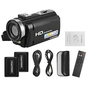 Vlogcamera, Digitale videocamera HDV-201LM 3 Inch Screen 108 0P FHD Digitale videocamera camcorder 4MP 16X Digital Zoom+Rechargeable Battery Set(Option 1)
