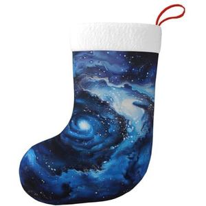 MGGAklp Blauwe Galaxy Print Kerst Kousen Snoep Zakken Voor Familie Vakantie Party Kerstboom Decoraties