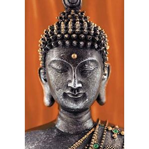 1art1 Boeddhisme Poster Buddha Statue Orange Kunstdruk Reproductie 120x80 cm