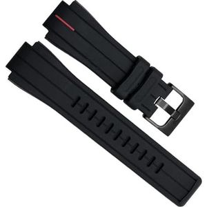 dayeer Waterdichte siliconen sporthorlogeband voor Timex WATCHT2N720 T2N721 TW2T76300 horlogeband met schroeven (Color : Black Red Black, Size : 24-16mm)