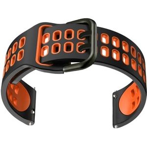 dayeer Siliconen Horlogeband voor TicWatch Pro 3 Ultra/LTE/2021 GPS S2 E2 GTX Vervanging Bandjes Armband 20mm 22mm (Color : Black Orange, Size : For TicWatch S2 E2)