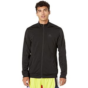 adidas Essentials Warm-up 3-Stripes Track Top jas voor heren (1 stuk), Zwart/Zwart, XL