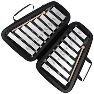 16 nota klokkenspel aluminium plaat xylofoon percussie-instrument met dooshamers voor beginners (Size : Black)