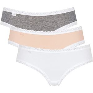 Sloggi Dames 24/7 Weekend Tai Brief 3 Pack, Wit - Lichte Combinatie, 38