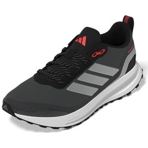 adidas Run Falcon 5 Trail Sneakers voor heren, Zwart Zilver Metallic Carbon, 49 1/3 EU