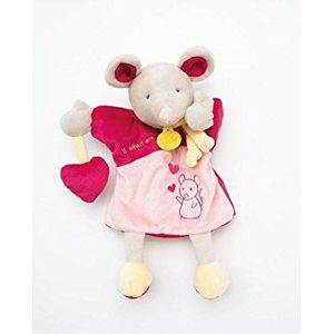 Babynat 8989 knuffeldier met muis, roze/rood