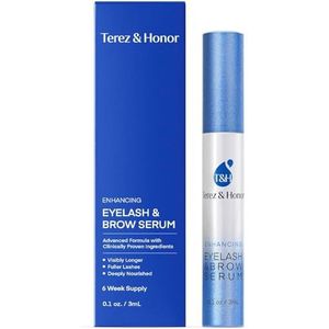 Natuurlijke wimpergroeiserum en wenkbrauwversterker om dikkere en langere wimpers te laten groeien voor lange, weelderige wimpers en wenkbrauwen [3ml] Made in Korea