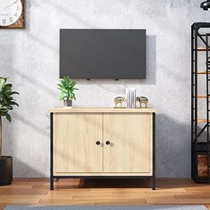 AJJHUUKI Entertainmentcentra en tv-standaards TV-meubel met deuren Sonoma Eiken 60x35x45 cm Engineered Houten Meubels