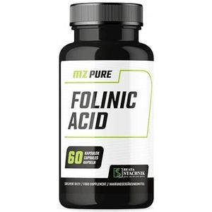 Folinezuur - 400 mcg vitamine B9 per capsule - 60 veganistische capsules - calciumzoutvorm - ondersteunt de homocysteïnemetabolisme, zuivere formule zonder vulstoffen - van MZ