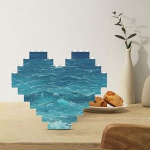 Bouwsteenpuzzel hartvormige bouwstenen de diepe oceaan puzzels blok puzzel voor volwassenen 3D micro bouwstenen voor huisdecoratie bakstenen set