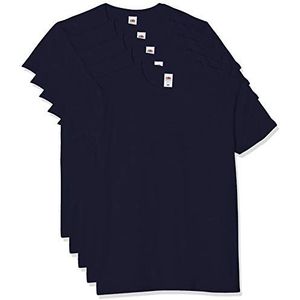 Fruit of the Loom T-shirt voor heren, iconisch T-shirt, lichtgewicht Ringspun T-shirt, 5 stuks, Blauw (Deep Navy Az), 3XL