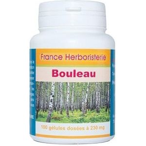 Gevulde berkenringen: 100 capsules met een dosering van 230 mg.