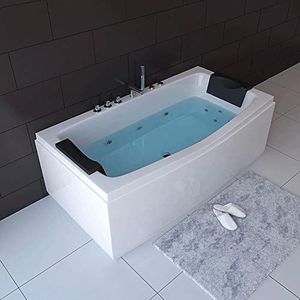 HOME DELUXE - Whirlpool badkuip - Noor - wit met handdouche en massage - ca. 173 x 80 x 84 cm I indoor badkuip, spa, 2 personen