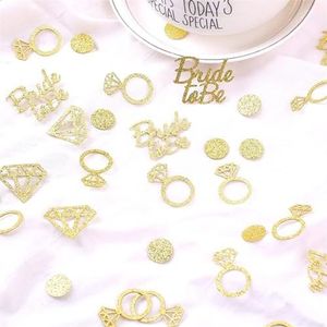 Feestdecoraties 100 stuks roségouden bruid te zijn diamanten ring hart confetti singles 'nacht verloving bruiloft tafelblad verspreide confetti (kleur: 22 stuks, maat: 100 stuks)