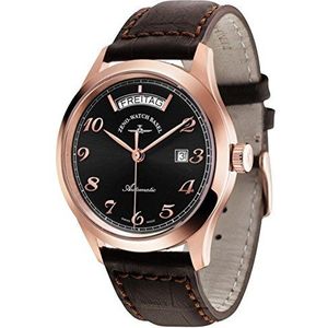 Zeno-Watch Mens Horloge - Gentleman Automatische Dag Datum verguld - 6662-2834-Pgr-f1