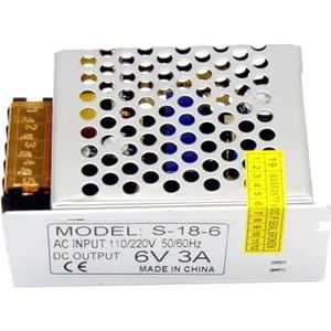 BaiHu Mart DC 6 V, 3 A, 4 A, 5 A, 6 A, 10 A, 50 A, 60 A, geregelde schakelvoeding, spanningsregelaar, 18 W, 60 W, 300 W, 360 W, AC-voedingsadapter voor CCTV, ledstrips, radio, projector