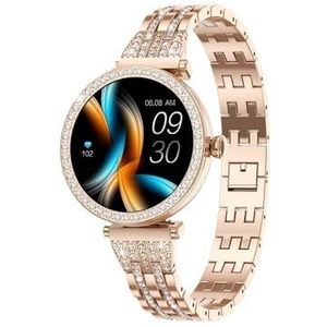 Smart Watch 1,19 inch AMOLED Bluetooth-oproep Fysiologische herinnering Waterdicht sport dameshorloge (Color : Steel)
