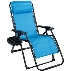 KLJGNCKM Oversized Lounge Chair Patio Heavy Duty Folding Recliner Blauw