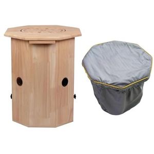 PA-DABAOO Houten Moxibustiekruk Met Stoffen Hoes, Stoomstoel Voor Moxibustie Thuis, Moxibustie Voor De Billen, Verlichting Van Vermoeidheid, Te Gebruiken Met Moxasticks,With cloth cover