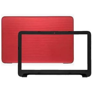 WANGHUIH LCD-achterklep bovendeksel voorrand scharnier compatibel met HP 15-ac 15-af 250 255 G4-serie (rood A+B)